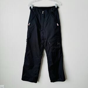 Kemper Insulated Waterproof Snowboard Pants Adjustable Waist Black Medium